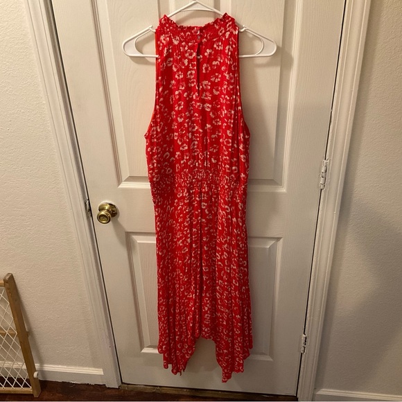 Sam Edelman Red Maxi Dress with Ruffled Neckline - Picture 2 of 9